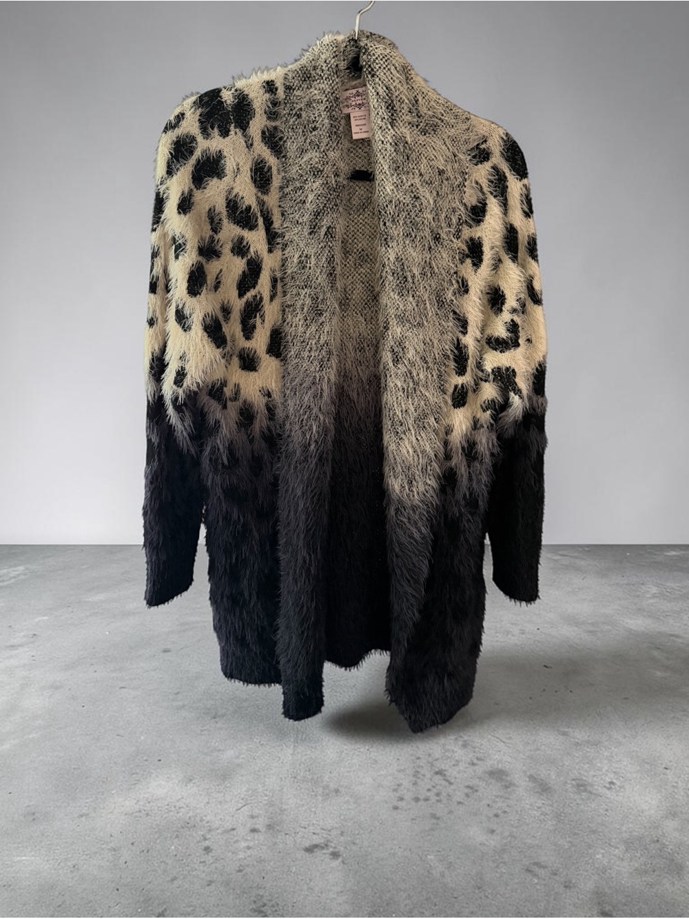 Olivers Fuzzy Knit Cardigan - Silver & Black